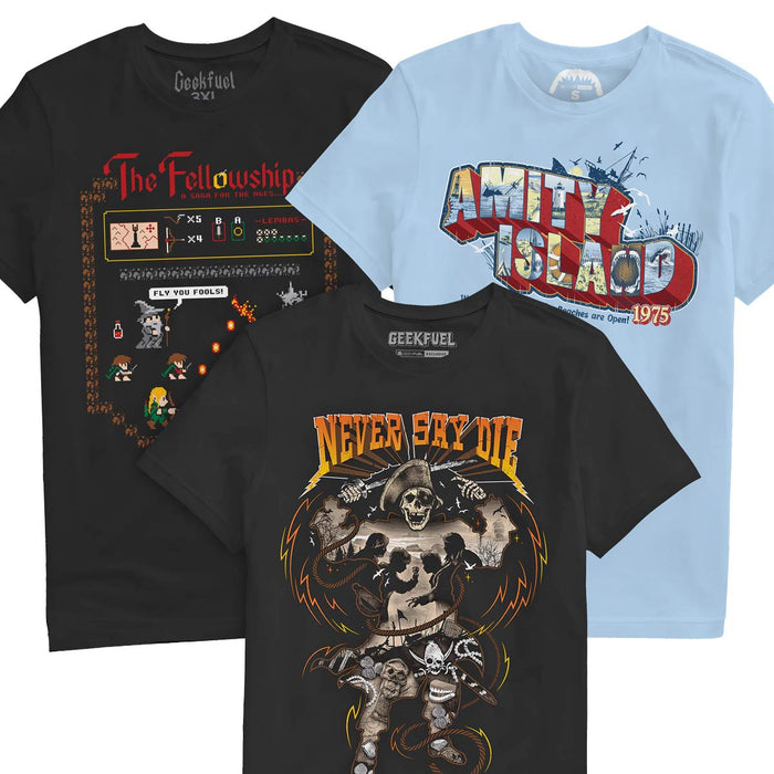 3-Pack of Mystery Geek Fuel T-Shirts for $59 (42% off)