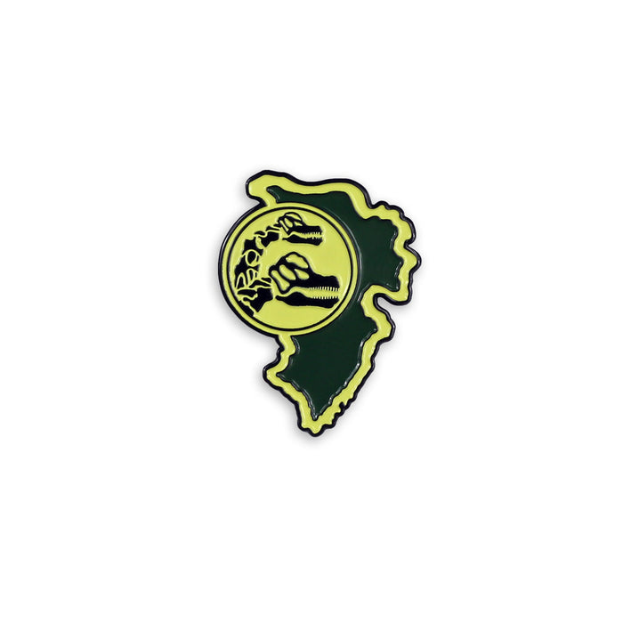 Jurassic Park x Mondo Brachiosaurus Paddock Sign Enamel Pin