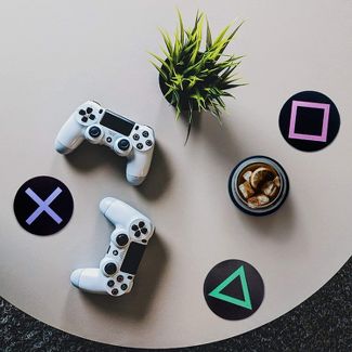 PlayStation Controller Icons Metal Drink Coasters