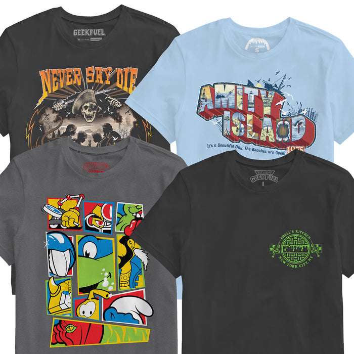 4-Pack of Mystery Geek Fuel T-Shirts for $74 (45% off)